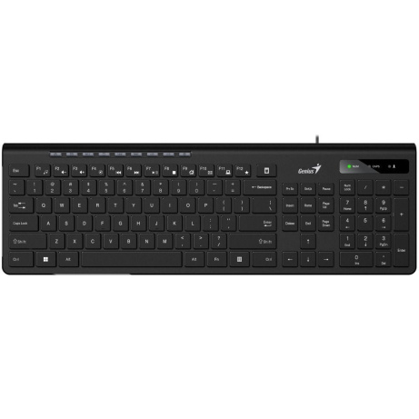 GENIUS klávesnice Slimstar 230 II / Drátová/ USB/ černá/ CZ+SK layout