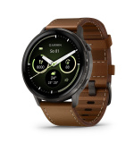 Garmin Venu 4 (45 mm) Slate / Černý silikonový řemínek a Hnědý kožený řemínek, EU (upravit kartu)