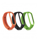 RhinoTech řemínky pro Xiaomi Mi Band 6 (3-pack černá, oranžová, zelená)