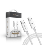 RhinoTech kabel s nylonovým opletem USB-C na USB-C 60W 1M bílá