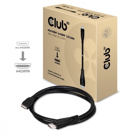 Club3D Kabel Mini HDMI na HDMI 2.0 4K60Hz UHD, (M/M), 1m