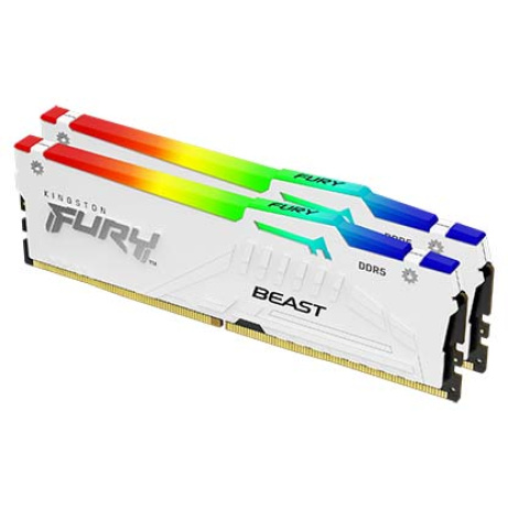 Kingston FURY Beast White/DDR5/32GB/5200MHz/CL40/2x16GB/RGB/White