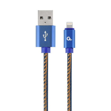 Gembird oplétaný denim USB-A/Lightning kabel 2m