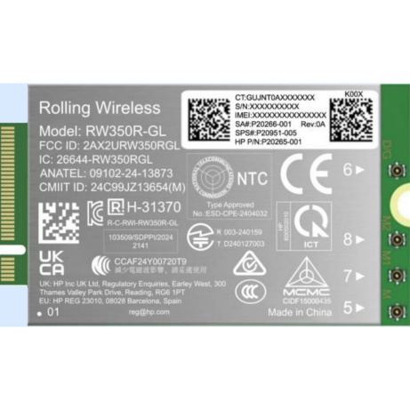 HP 4G LTE-Advanced Pro (Cat 19) WWAN (EB 8 G1i/G1a, EB X G1i, ZB 8 G1i/G1a)