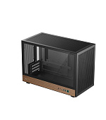 DEEPCOOL Case CH260 WOOD, mATX, Průhledná bočnice, černo-dřevěná