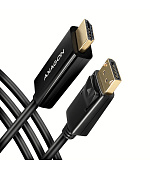 BAZAR - AXAGON RVD-HI14C2, DisplayPort -> HDMI 1.4 redukce / kabel 1.8m, 4K/30Hz - Poškozený obal (Komplet)