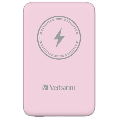 VERBATIM Powerbanka Charge 'n' Go, Magnetická, 10000 mAh, USB-C, Růžová