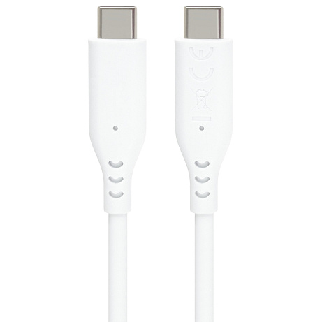 PremiumCord silikonový USB-C 60W, bílý, 1.5m
