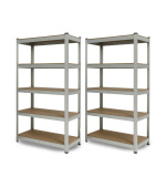 2x Policový regál 180x80x40 - pozinkovaný - 5 polic
