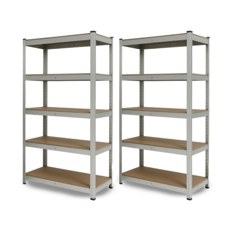 2x Policový regál 180x80x40 - pozinkovaný - 5 polic