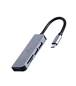 GEMBIRD hub, 3-port USB 3.1, Type-C, se čtečkou karet