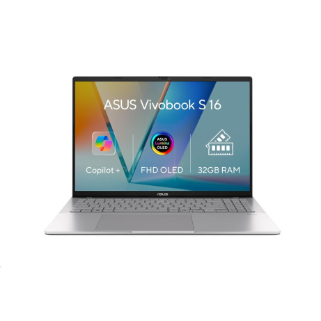ASUS NTB Vivobook S16 (M3607GA-OLED022W), Ryzen AI 7 445, 16" 1920 x 1200, 16GB, 1TB SSD, Radeon, W11 Home, Silver