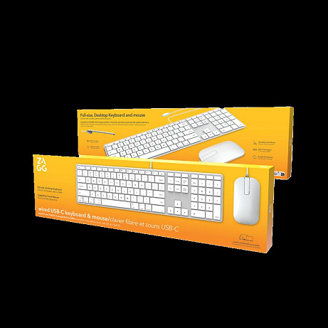 Wired USB-C Keyboard & Mouse Apple Silver UK