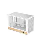 DEEPCOOL Case CH260 WOOD WH, mATX, Průhledná bočnice, bílo-dřevěná
