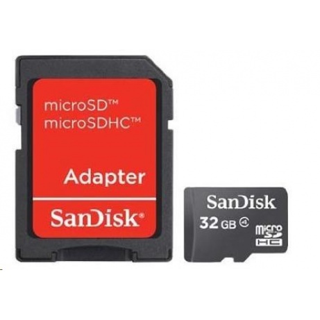 SanDisk MicroSDHC karta 32GB (Class 4) + adaptér