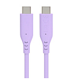 PremiumCord silikonový USB-C 60W, fialový, 1.5m