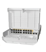 BAZAR - MikroTik Cloud Router Switch CRS318-16P-2S+OUT, 800MHz CPU, 256MB, 16x10/100/1000 (PoE-out),2xSFP+, vč.L5, venko