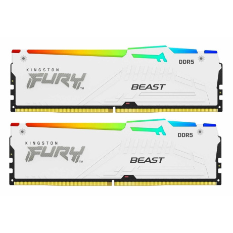 KINGSTON DIMM DDR5 64GB (Kit of 2) 6400MT/s CL32 Non-ECC FURY Beast RGB XMP, Bílá