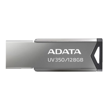 ADATA Flash Disk 128GB UV350, USB 3.2 Dash Drive, tmavě stříbrná textura kov