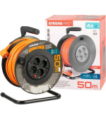 Strend Pro DG-FB04 buben 50m plast 4xzas. 3x1,5mm oranžová (213059)