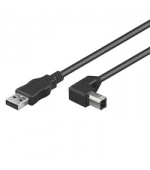 PremiumCord Kabel USB 2.0, A-B, 0,5m (lomený konektor) 90°