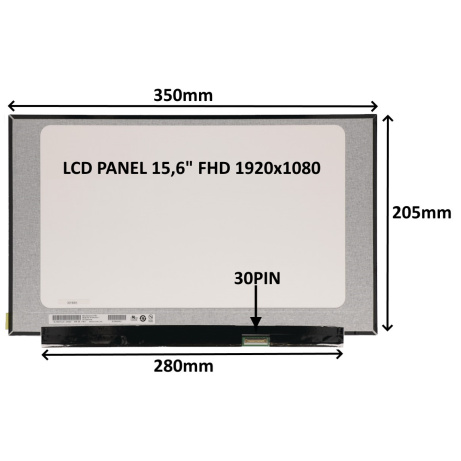 LCD PANEL 15,6" FHD 1920x1080 30PIN MATNÝ IPS / BEZ ÚCHYTŮ