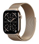 Apple Watch Series 11 GPS + Cellular 46mm Gold Titanium Case with Gold Milanese Loop - M/L