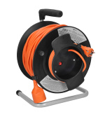 Solight prodlužovací přívod na bubnu, 1 zásuvka, 50m, oranžový kabel, 3x 1,5mm2