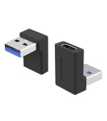 PremiumCord USB redukce USB-C - USB3.0 typ A (F/M), zahnutá 90°