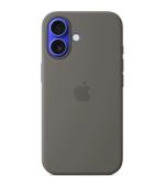 iPhone 16 Silicone Case with MS - Stone Gray