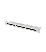 LANBERG PATCH PANEL 24 PORTŮ 1U 19" CAT.5E UTP S POLICÍ ŠEDÝ