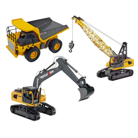 Set RC bagru, dump trucku a pásového jeřábu 1/24