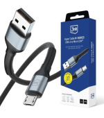 3mk Hyper Cable N-SERIES A to Micro 1m 5V/2.4A 12W White / Black