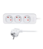 Solight prodlužovací přívod 3m, 3 zásuvky, 16A/3680W, PVC, bílý