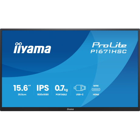 16" iiyama P1671HSC-B1:IPS,FHD,USB-C,portable