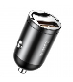 Baseus Tini Star Mini adaptér do automobilu USB-A QC 30W, šedá