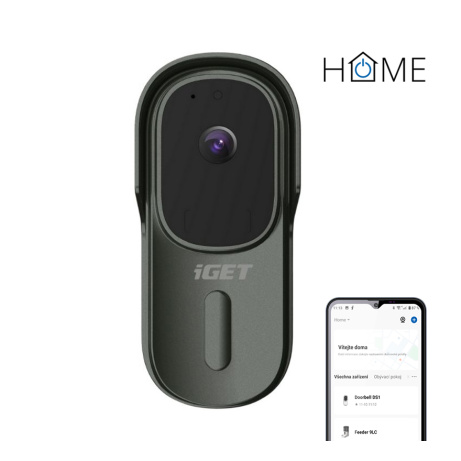 iGET HOME Doorbell DS1 Anthracite - WiFi bateriový videozvonek, FullHD, obousměrný zvuk, CZ aplikace