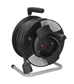 Solight prodlužovací přívod na bubnu, 1 zásuvka, 50m, černý kabel, 3x 1,5mm2
