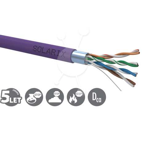 Instalační kabel Solarix CAT5E FTP LSOH Dca-s1,d2,a1 305m/box SXKD-5E-FTP-LSOH