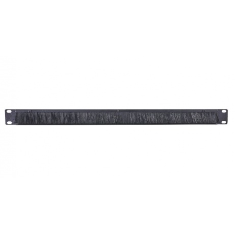 1U Cable Pass-Thru w/ Brush Strip Black