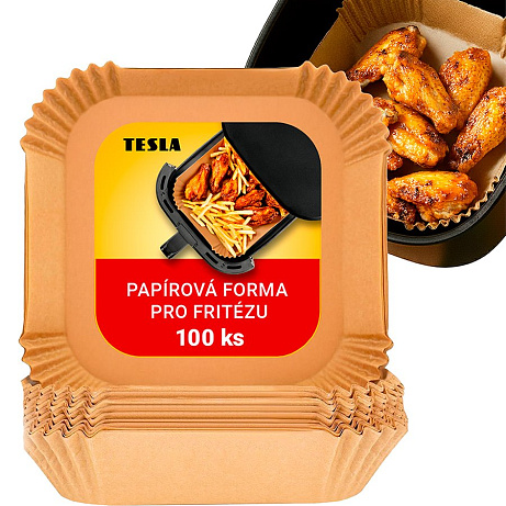 TESLA AirCook QB2055 - papírová forma pro horkovzdušnou fritézu 16 x16 cm (100 ks)