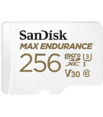 SanDisk MicroSDHC karta 256GB MAX Endurance + adaptér, 120,000 hodin