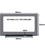 LCD PANEL 17,3" FHD 1920x1080 30PIN MATNÝ IPS / BEZ ÚCHYTŮ