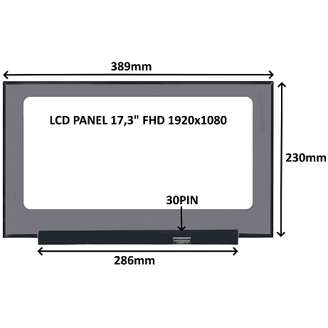 LCD PANEL 17,3" FHD 1920x1080 30PIN MATNÝ IPS / BEZ ÚCHYTŮ