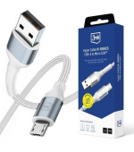 3mk Hyper Cable N-SERIES A to Micro 1m 5V/2.4A 12W White / Black