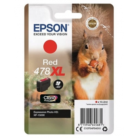 Epson Singlepack Red 478XL Claria Photo HD Ink