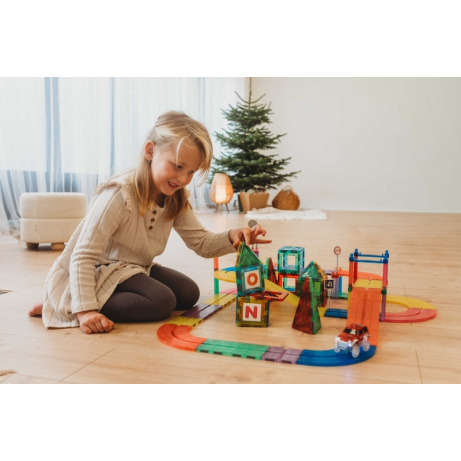 Magnetická stavebnice MagnetiQ Autodráha 126 ks