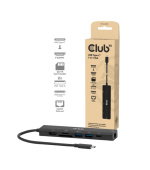 Club3D Dokovací stanice USB-C 7v1, 1xHDMI, 1xUSB-C PD, 2xUSB, 1xRJ45, microSD/SD, černá