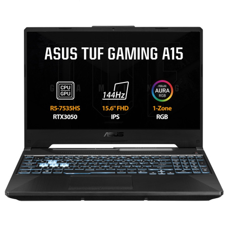 ASUS TUF Gaming A15/FA506NC-HN039/R5-7535HS/15,6"/FHD/16GB/1TB/RTX 3050/bez OS/Black/2R