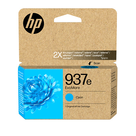 HP 937e EvoMore Cyan Original Ink Cartridge (1,650 pages)